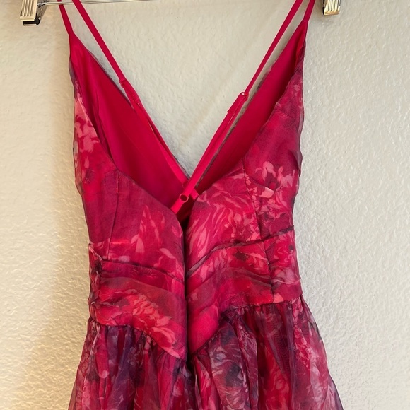 NWOT Romance That Wows Magenta Floral Print Organza Maxi Dress - Picture 8 of 11